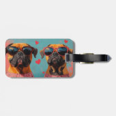 ブルマスティフとハートバラバレンタインデー ラゲッジタグ (裏面横)