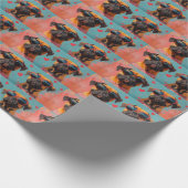 ブルマスティフとハートバラバレンタインデー ラッピングペーパー (角)