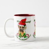 ブルマスティフのクリスマスプレゼント ツートーンマグカップ (左)