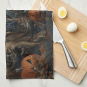 ブルマスティフのハロウィーンの夜の犬の喜び キッチンタオル (四つ折り)