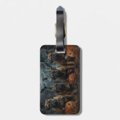 ブルマスティフのハロウィーンの夜の犬の喜び ラゲッジタグ (裏面縦)