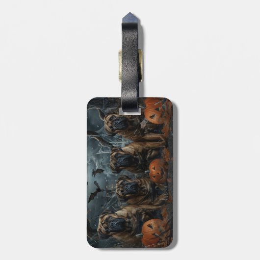 ブルマスティフのハロウィーンの夜の犬の喜び ラゲッジタグ