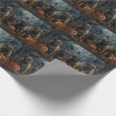 ブルマスティフのハロウィーンの夜の犬の喜び ラッピングペーパー (角)