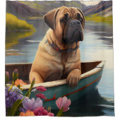 ブルマスティフをパドルに:風光明媚な冒険 シャワーカーテン (正面)