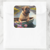 ブルマスティフをパドルに:風光明媚な冒険 スクエアシール (バッグ)