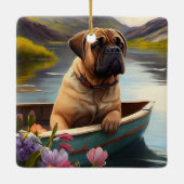 ブルマスティフをパドルに:風光明媚な冒険 セラミックオーナメント (裏面)