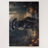 ブルマスティフカボチャのハロウィーン怖い ジグソーパズル (縦)