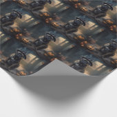 ブルマスティフカボチャのハロウィーン怖い ラッピングペーパー (角)