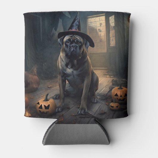ブルマスティフカボチャのハロウィーン怖い 缶クーラー (正面)