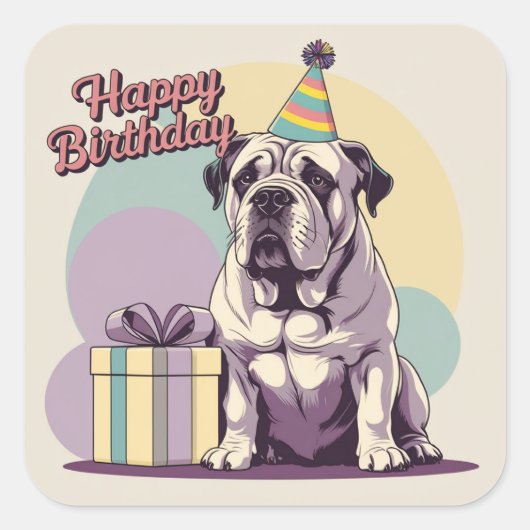 ブルマスティフカラフルスクエア スクエアシール (正面)