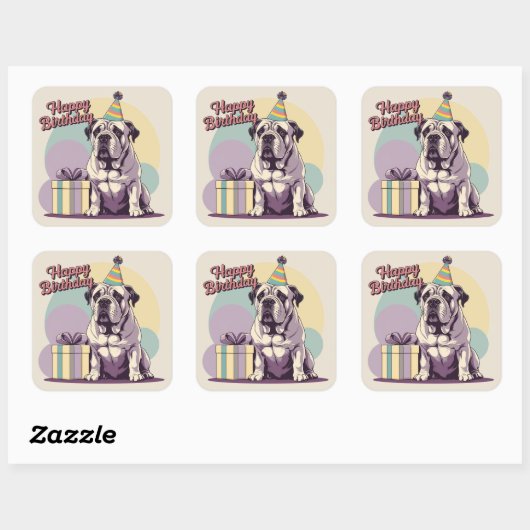 ブルマスティフカラフルスクエア スクエアシール (シート)