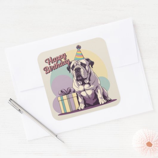 ブルマスティフカラフルスクエア スクエアシール (封筒)