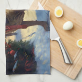 ブルマスティフクリスマスフェスティバルシーズン キッチンタオル (四つ折り)