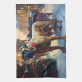 ブルマスティフクリスマスフェスティバルシーズン キッチンタオル (縦)