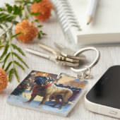 ブルマスティフクリスマスフェスティバルシーズン キーホルダー (正面右)