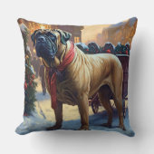 ブルマスティフクリスマスフェスティバルシーズン クッション (正面)