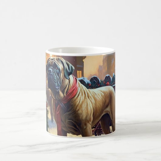 ブルマスティフクリスマスフェスティバルシーズン コーヒーマグカップ (中央)