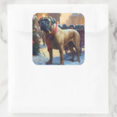 ブルマスティフクリスマスフェスティバルシーズン スクエアシール (バッグ)