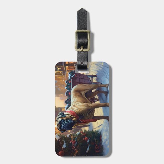 ブルマスティフクリスマスフェスティバルシーズン ラゲッジタグ (正面縦)