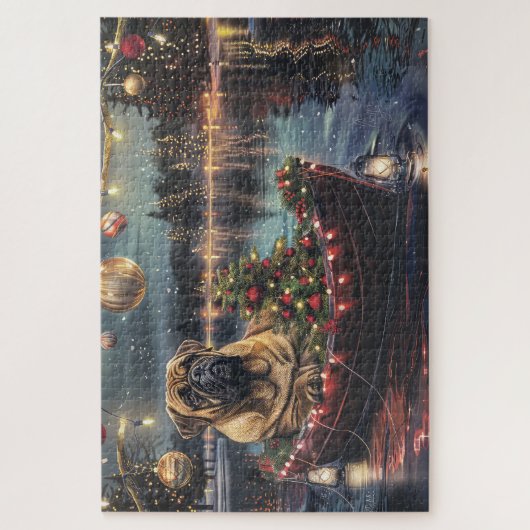 ブルマスティフクリスマスフェスティバル航海 ジグソーパズル (縦)