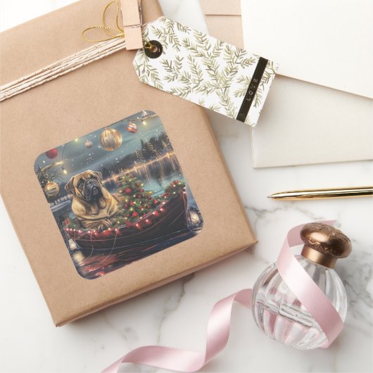 ブルマスティフクリスマスフェスティバル航海 スクエアシール (ギフト)