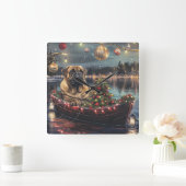 ブルマスティフクリスマスフェスティバル航海 スクエア壁時計 (ホーム)