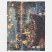 ブルマスティフクリスマスフェスティバル航海 フリースブランケット (正面)