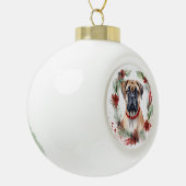 ブルマスティフクリスマスリースフェスティバルカップ セラミックボールオーナメント (左)