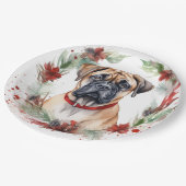 ブルマスティフクリスマスリースフェスティバルカップ ペーパープレート (アングル)