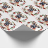 ブルマスティフクリスマスリースフェスティバルカップ ラッピングペーパー (角)