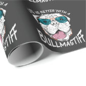 ブルマスティフサングラスアニマルおもしろい犬愛好者 ラッピングペーパー (ロールコーナー)