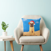 ブルマスティフドグオンビーチクリスマスホリデー クッション (椅子)