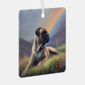 ブルマスティフドッグ名前をカスタムするレインボーメモリアル メタルオーナメント (正面右)