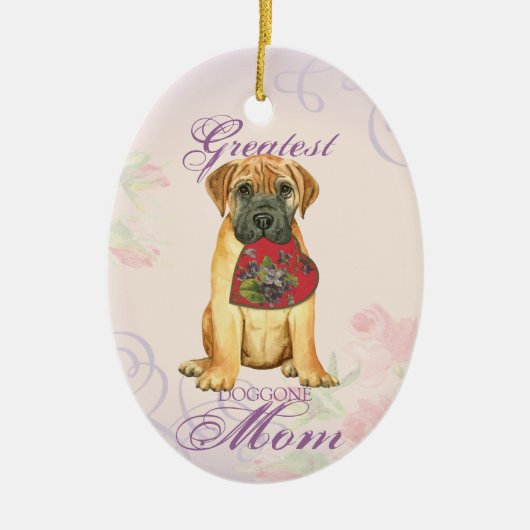 ブルマスティフハートモマセラミックオーナメント セラミックオーナメント (正面)