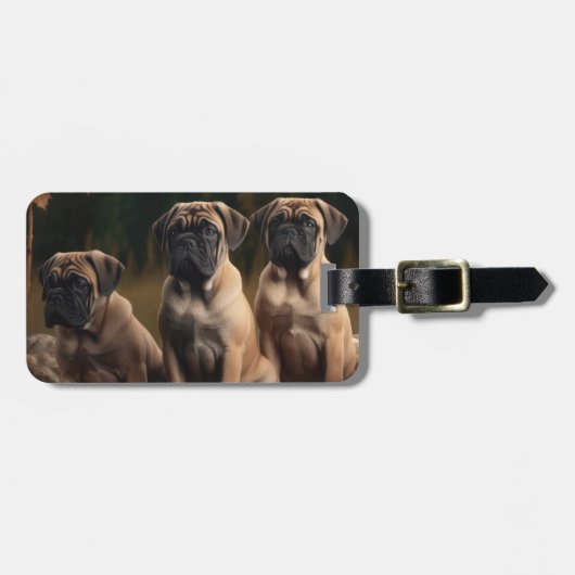 ブルマスティフパピー秋デライトカボチャ ラゲッジタグ (正面横)