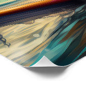 ブルマスティフビーチ絵を描サーフィン ポスター (コーナー)