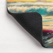 ブルマスティフビーチ絵を描サーフィン マウスパッド (コーナー)