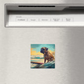 ブルマスティフビーチ絵を描サーフィン マグネット (インサイチュ (食洗機))