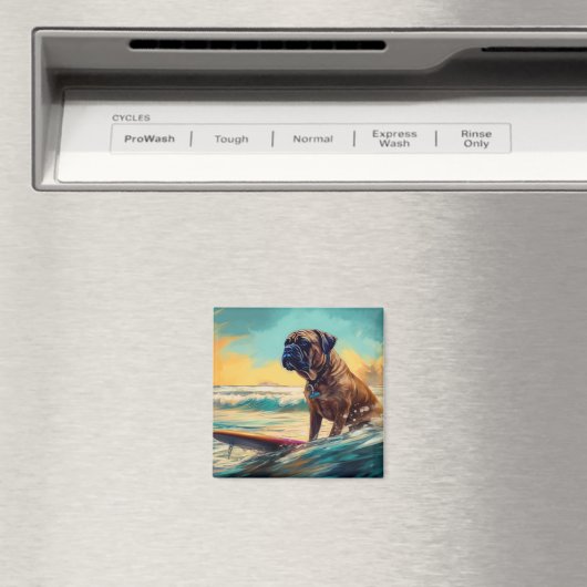 ブルマスティフビーチ絵を描サーフィン マグネット (インサイチュ (食洗機))