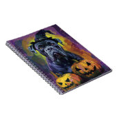 ブルマスティフ不気味ドッグハロウィーン魔女とカボチャ ノートブック (右側)