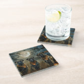 ブルマスティフ不気味ハロウィーン ガラスコースター (アングル)