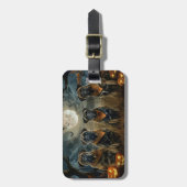 ブルマスティフ不気味ハロウィーン ラゲッジタグ (正面縦)