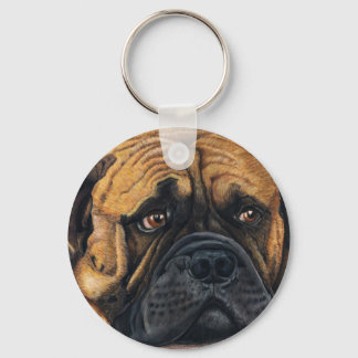 ブルマスティフ待ち – Dog Breed Art キーホルダー
