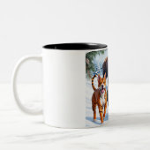 ブルマスティフ犬のアウトドア ツートーンマグカップ (左)