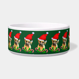 ブルマスティフ犬のクリスマス ボウル