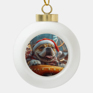 ブルマスティフ犬のジェットコースター クリスマス セラミックボールオーナメント