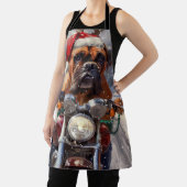 ブルマスティフ犬オートバイのクリスマスに乗る エプロン (インサイチュ)