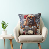 ブルマスティフ犬オートバイのクリスマスに乗る クッション (椅子)