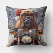 ブルマスティフ犬オートバイのクリスマスに乗る クッション (裏面)