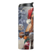 ブルマスティフ犬オートバイのクリスマスに乗る タンブラー (回転左)